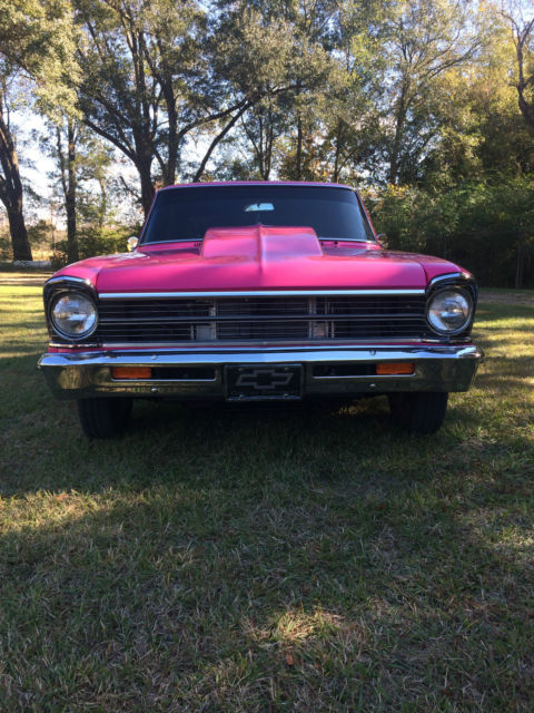 1967 pink Chevrolet Nova Coupe