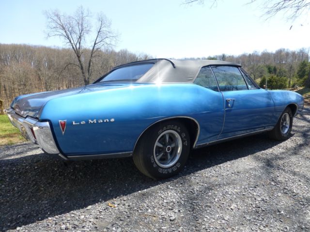 1968 Blue Pontiac Le Mans Convertible