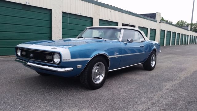 1968 Blue Chevrolet Camaro Convertible