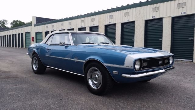 1968 Blue Chevrolet Camaro Convertible