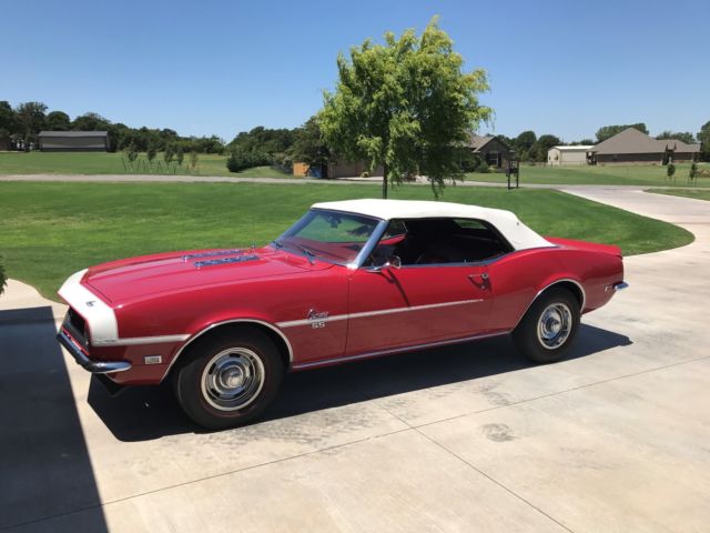 1968 red Chevrolet Camaro Convertible