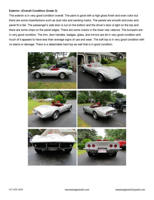 1968 Silver Chevrolet Corvette Convertible