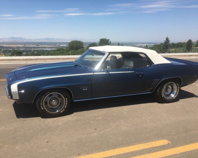 1969 Blue Chevrolet Camaro Convertible
