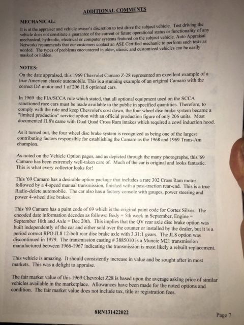 1969 Blue Chevrolet Camaro