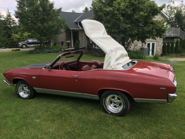 1969 Burgundy Chevrolet Chevelle Convertible