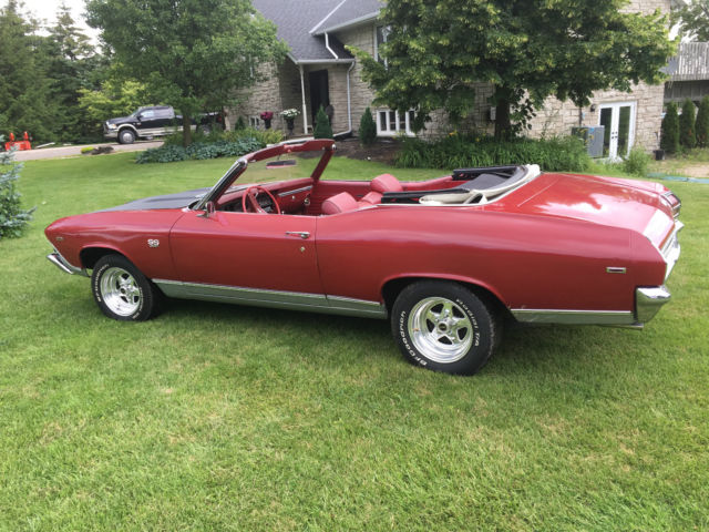 1969 Burgundy Chevrolet Chevelle Convertible