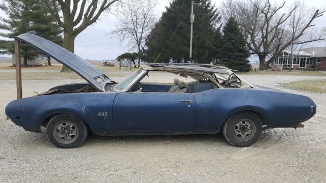 1969 Blue Oldsmobile Cutlass Convertible