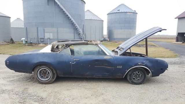 1969 Blue Oldsmobile Cutlass Convertible