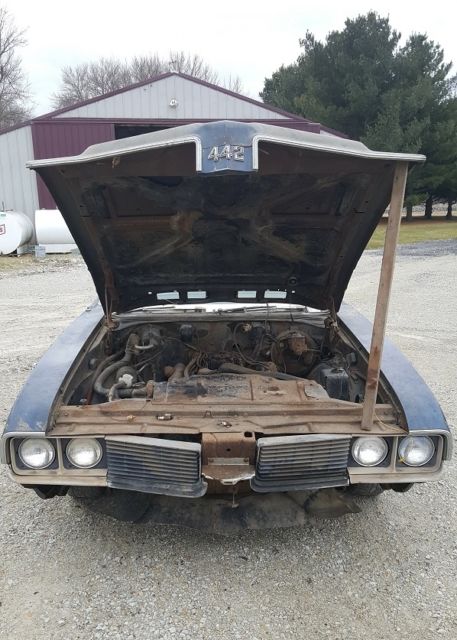 1969 Blue Oldsmobile Cutlass Convertible