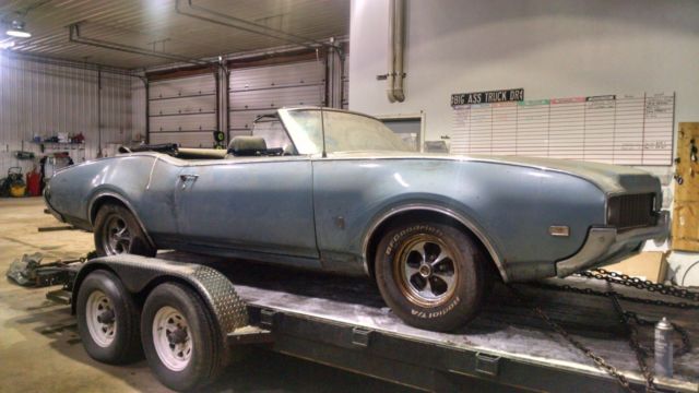 1969 Blue Oldsmobile Cutlass Convertible