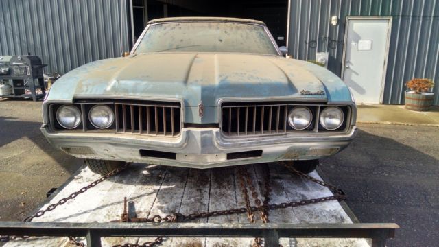 1969 Blue Oldsmobile Cutlass Convertible