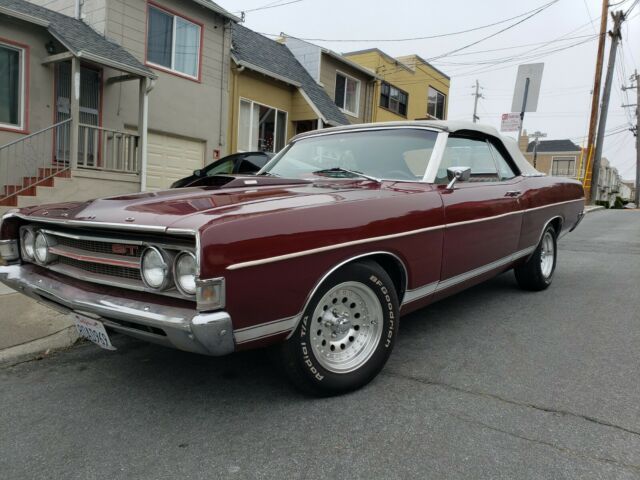 1969 Maroon Ford Torino Convertible