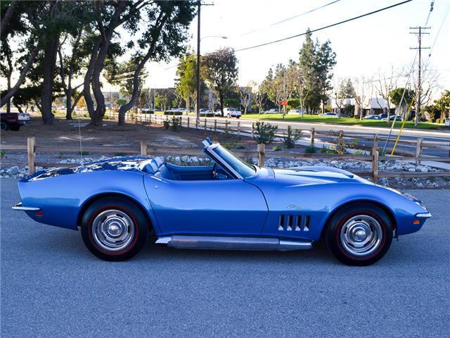 1969 Blue Chevrolet Corvette --
