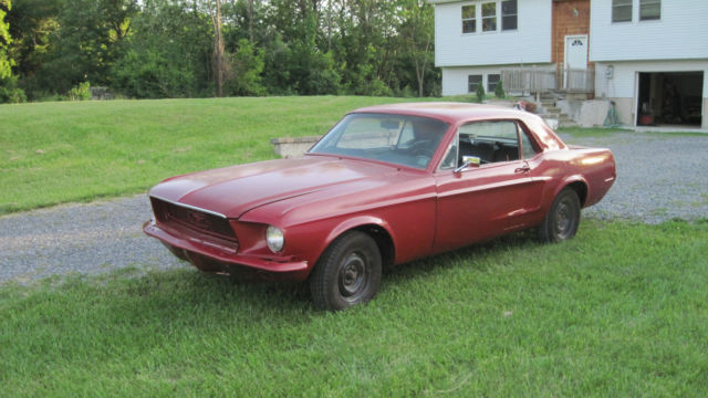 1968 Maroon Ford Mustang coupe