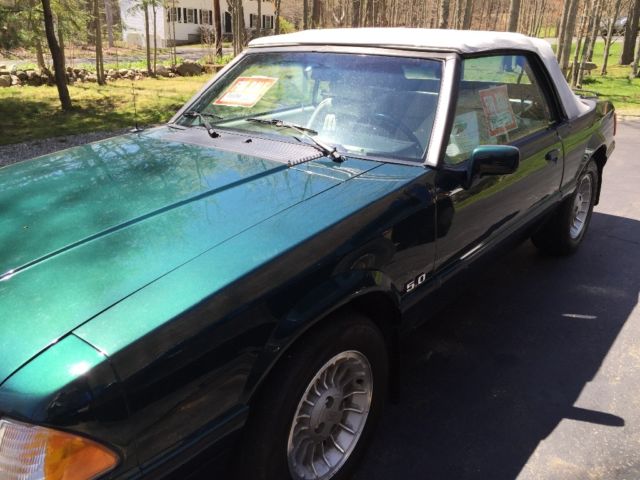 1990 Green Ford Mustang Convertible