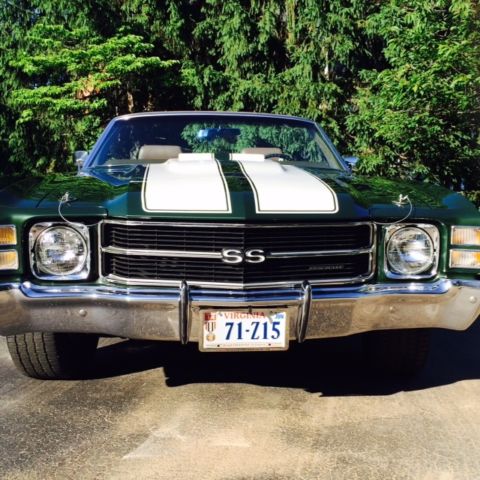 1971 Antique Green Chevrolet Chevelle Convertible