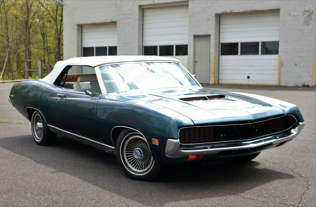 1971 Blue Ford Torino Convertible