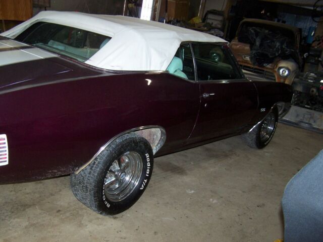 1972 maroon Chevrolet Chevelle Convertible