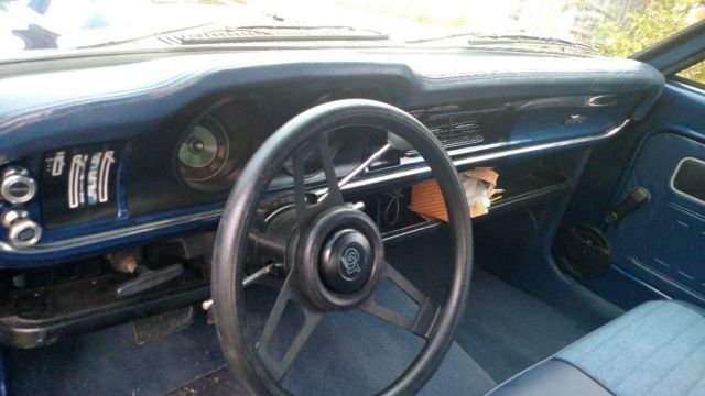 1972 Blue Ford Maverick Coupe