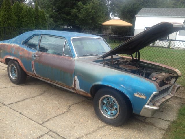 1972 Blue Chevrolet Nova Coupe