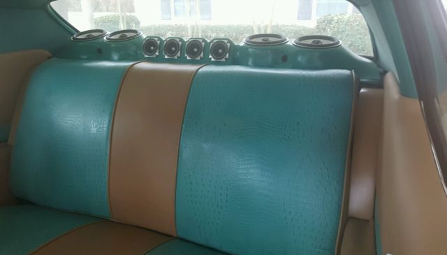 1972 teal green beige stripe Oldsmobile Cutlass Sedan