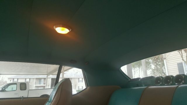 1972 teal green beige stripe Oldsmobile Cutlass Sedan