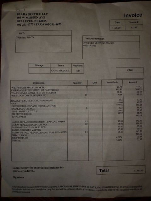 1973 Blue Ford Mustang Fastback