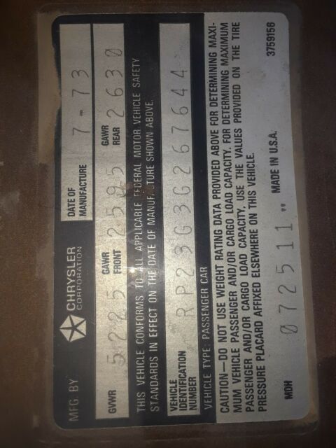 1973 Brown Plymouth Satellite Coupe