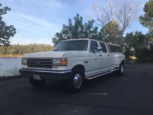 1991 White Ford F-350 Extended Bed Crew Cab Pickup Dually
