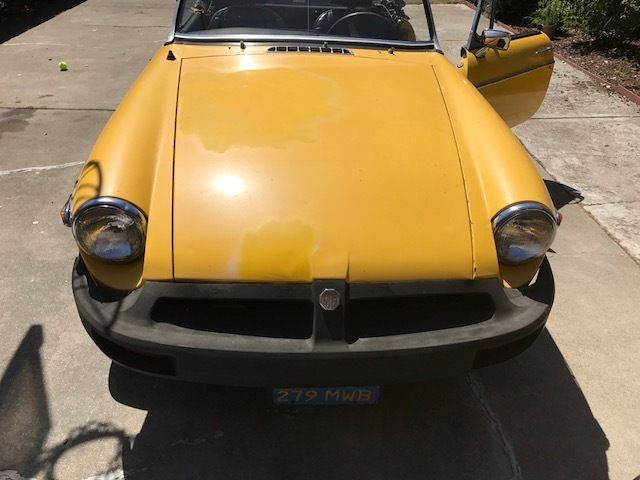 1974 yellow MG MGB Convertible