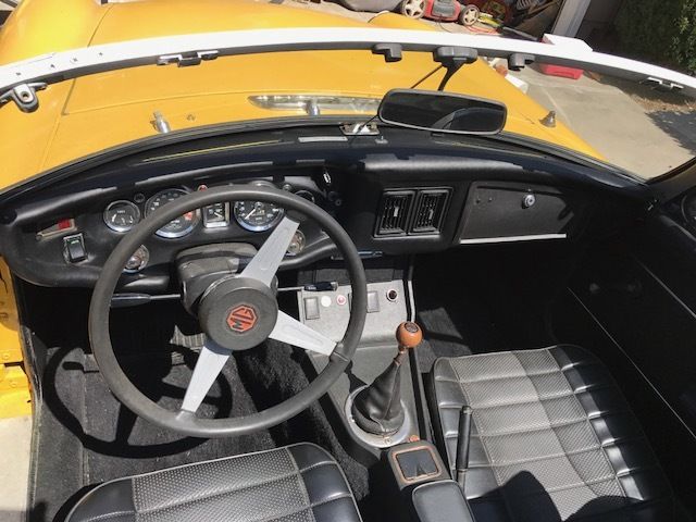 1974 yellow MG MGB Convertible