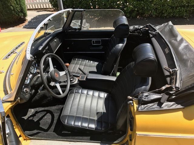 1974 yellow MG MGB Convertible