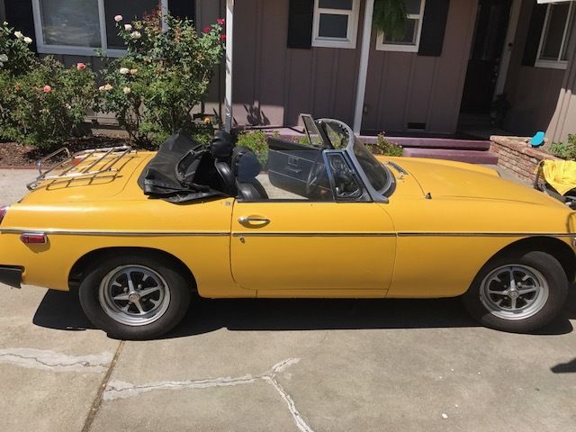 1974 yellow MG MGB Convertible