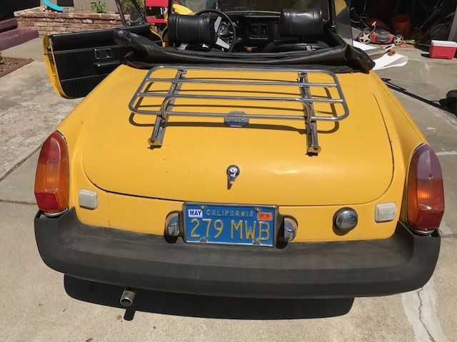 1974 yellow MG MGB Convertible