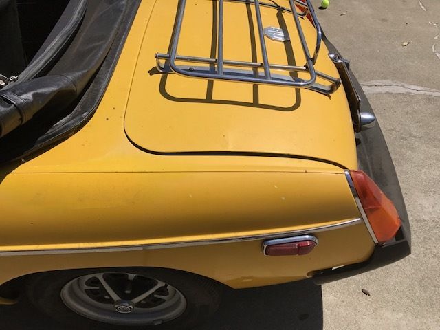 1974 yellow MG MGB Convertible