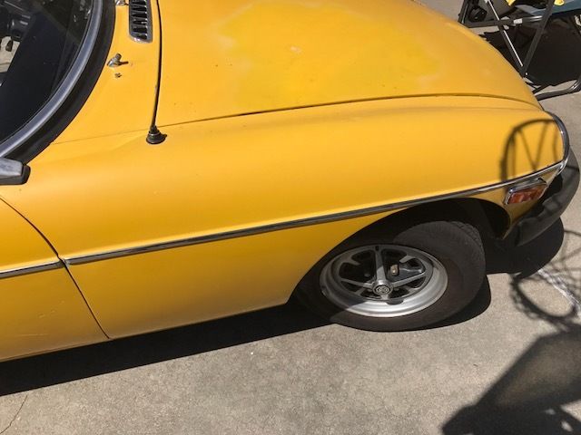 1974 yellow MG MGB Convertible