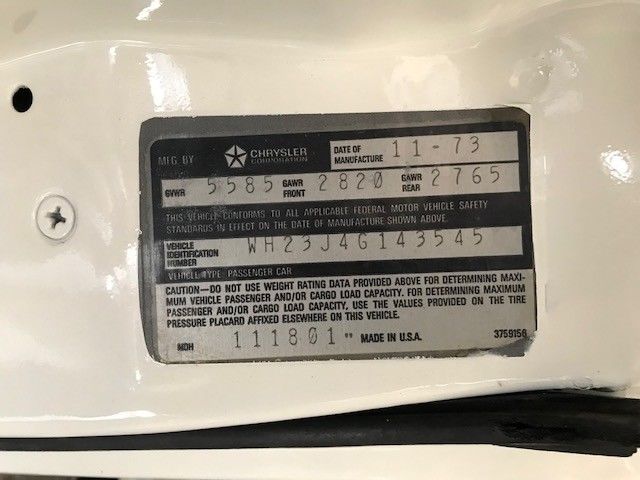 1974 White Dodge Charger Coupe