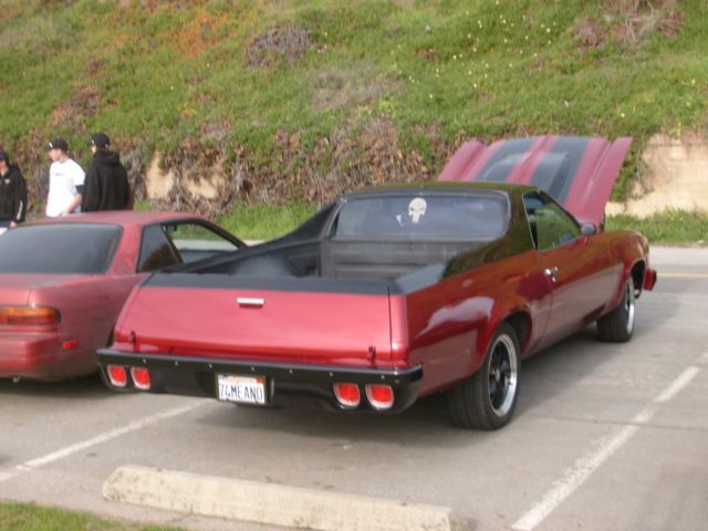 1974 black and red Chevrolet El Camino