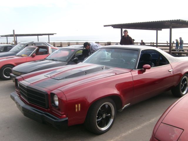 1974 black and red Chevrolet El Camino