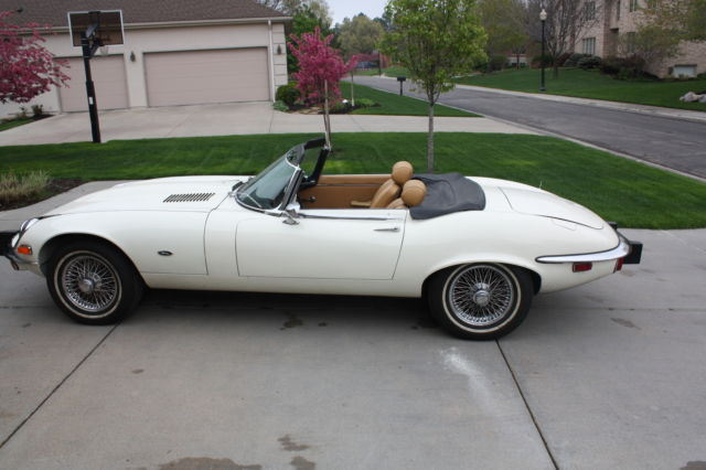 1974 White Jaguar E-Type Convertible
