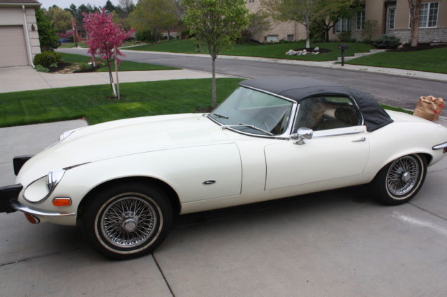 1974 White Jaguar E-Type Convertible