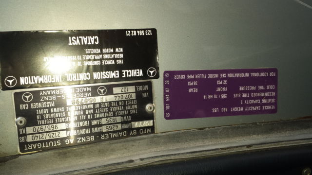 1979 Blue Mercedes-Benz SL-Class Convertible