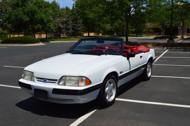 1991 White Ford Mustang Convertible