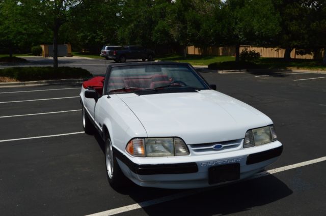 1991 White Ford Mustang Convertible