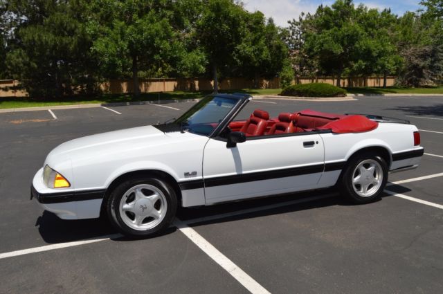 1991 White Ford Mustang Convertible
