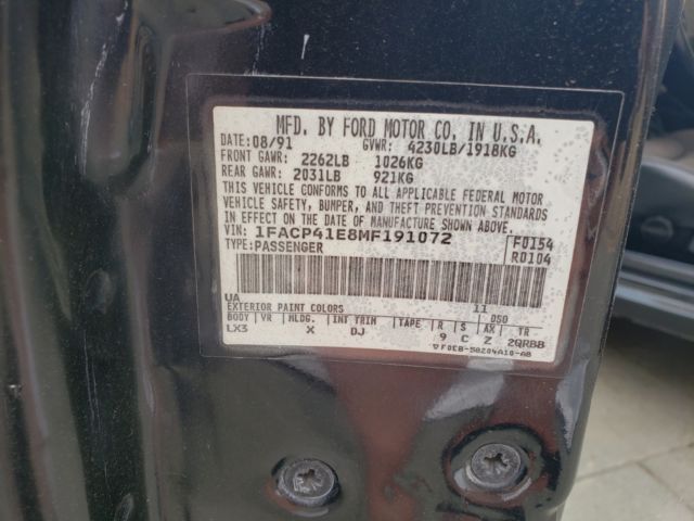 1991 Black Ford Mustang Coupe