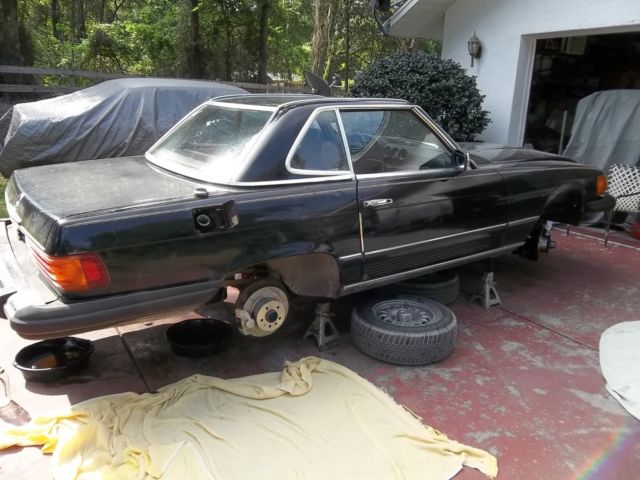 1984 Black Mercedes-Benz SL-Class Convertible