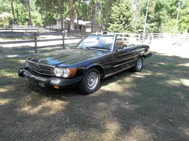 1984 Black Mercedes-Benz SL-Class Convertible