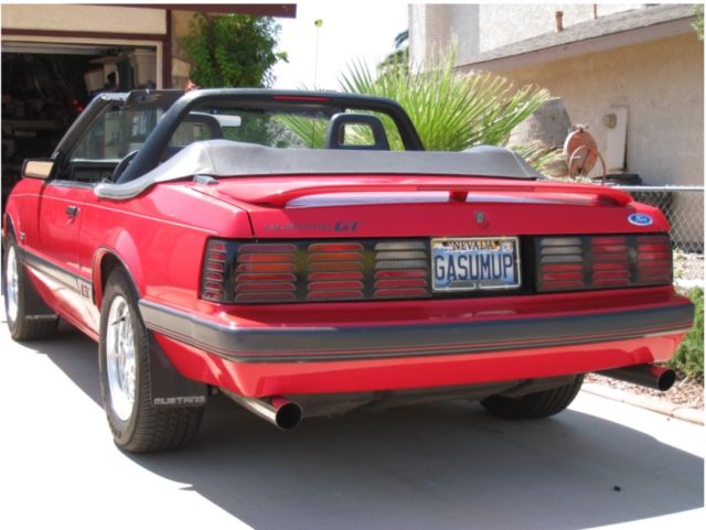 1985 Red Ford Mustang Convertible