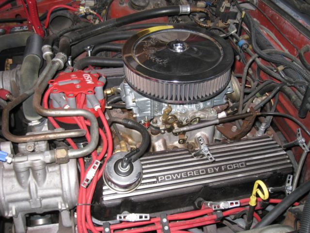 1985 Red Ford Mustang Convertible